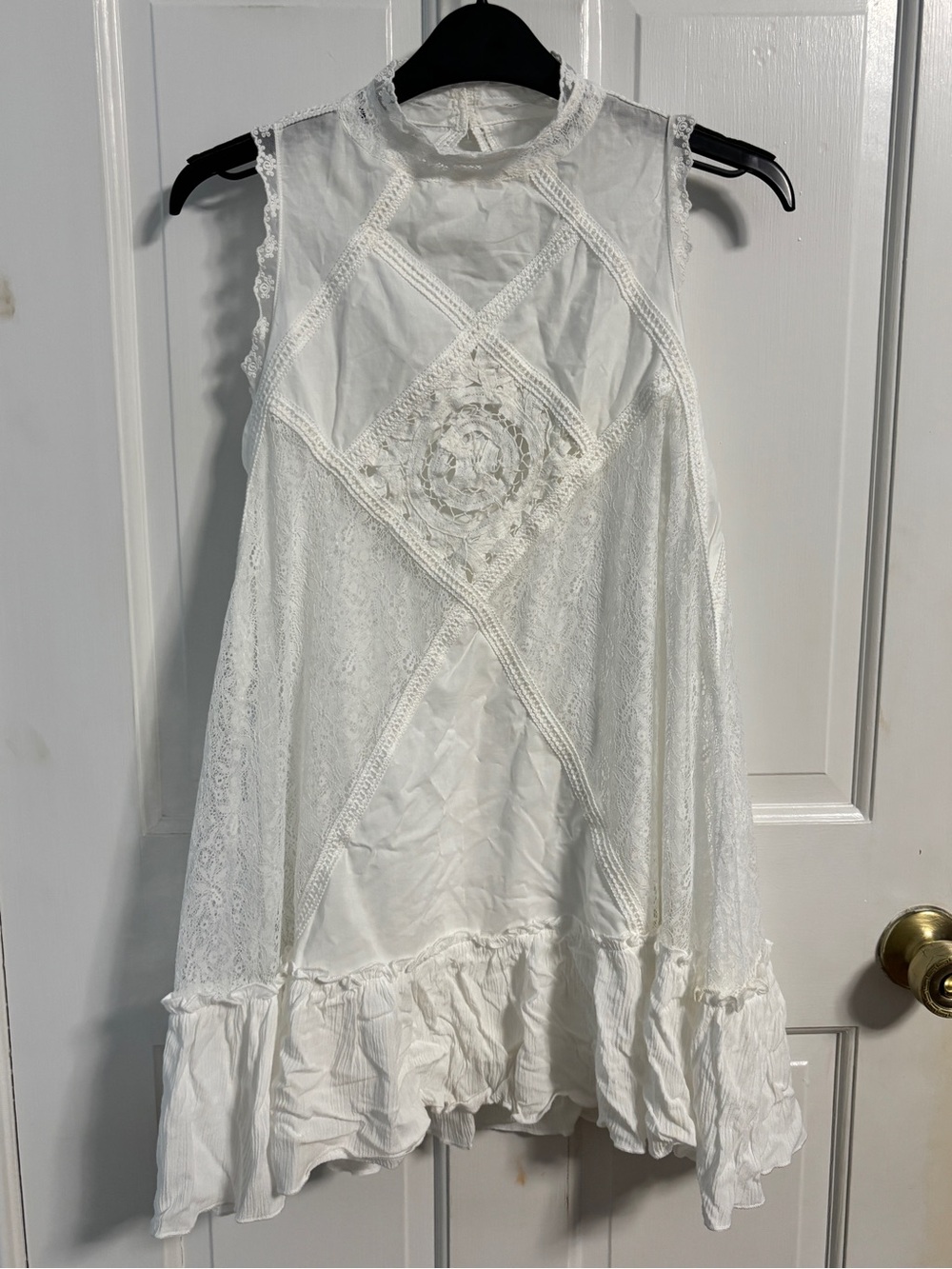 Altar’d State White Lace Boho Mini Dress XXS NWT